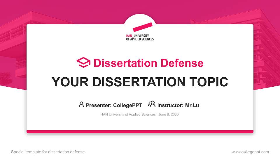 HAN University of Applied Sciences Graduation Thesis Defense PPT Template16:9 ratio PPT effect preview image