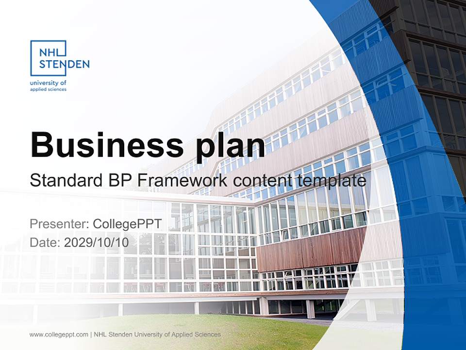 NHL Stenden University of Applied Sciences Competition/Entrepreneurship Contest PPT Template4:3 ratio PPT effect preview image9