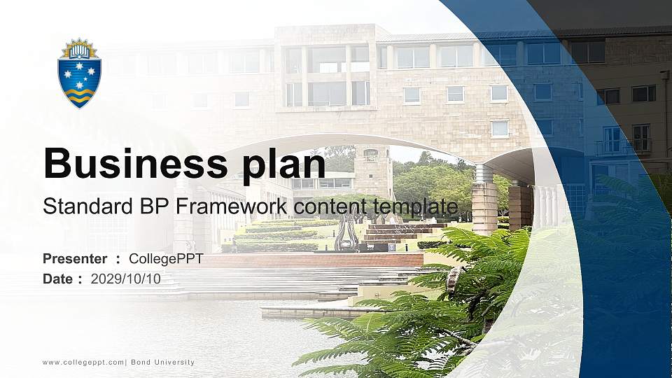 Bond University Competition/Entrepreneurship Contest PPT Template16:9 ratio PPT effect preview image