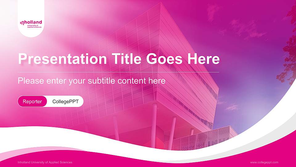 Inholland University of Applied Sciences Lecture Sharing and Networking Event PPT Template16:9 ratio PPT effect preview image