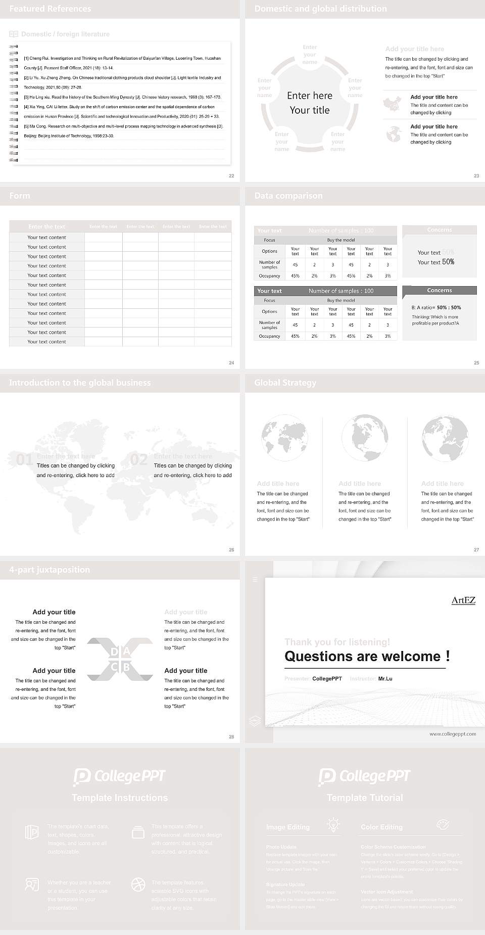 ArtEZ University of the Arts Thesis Proposal/Graduation Defense PPT Template4:3 ratio PPT effect preview image4