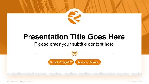 Hanze University of Applied Sciences National Scholarship Defense PPT Template