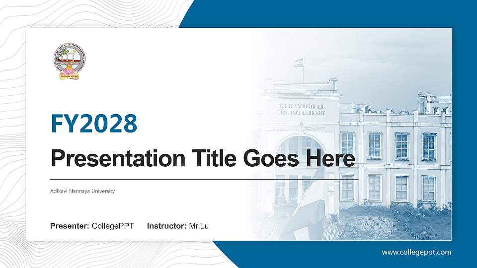 Adikavi Nannaya University Academic Presentation/Research Findings Report PPT Template16:9 ratio PPT effect preview image