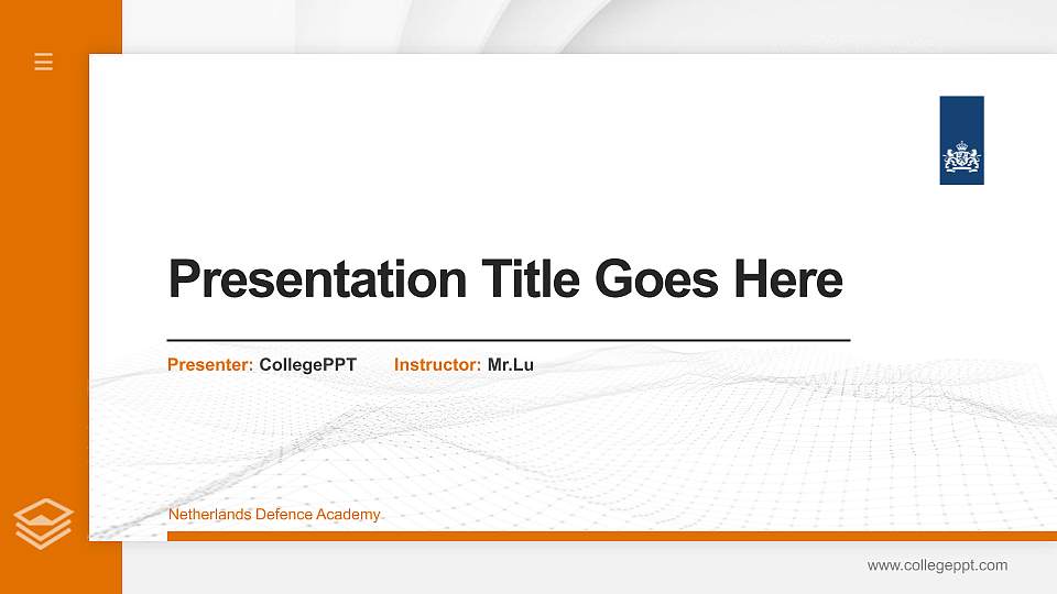 Netherlands Defence Academy Thesis Proposal/Graduation Defense PPT Template16:9 ratio PPT effect preview image