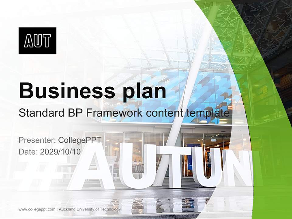 Auckland University of Technology Competition/Entrepreneurship Contest PPT Template4:3 ratio PPT effect preview image9
