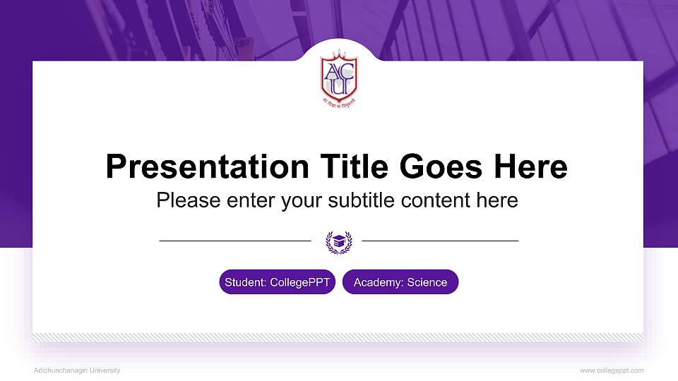 Adichunchanagiri University National Scholarship Defense PPT Template16:9 ratio PPT effect preview image