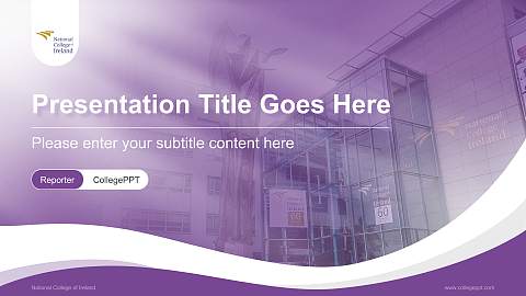 National College of Ireland Lecture Sharing and Networking Event PPT Template