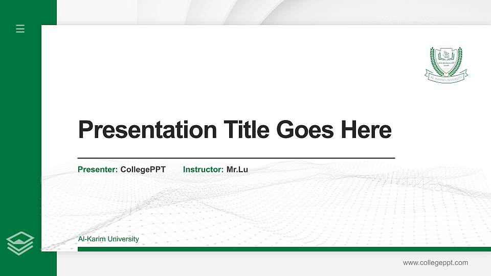 Al-Karim University Thesis Proposal/Graduation Defense PPT Template16:9 ratio PPT effect preview image