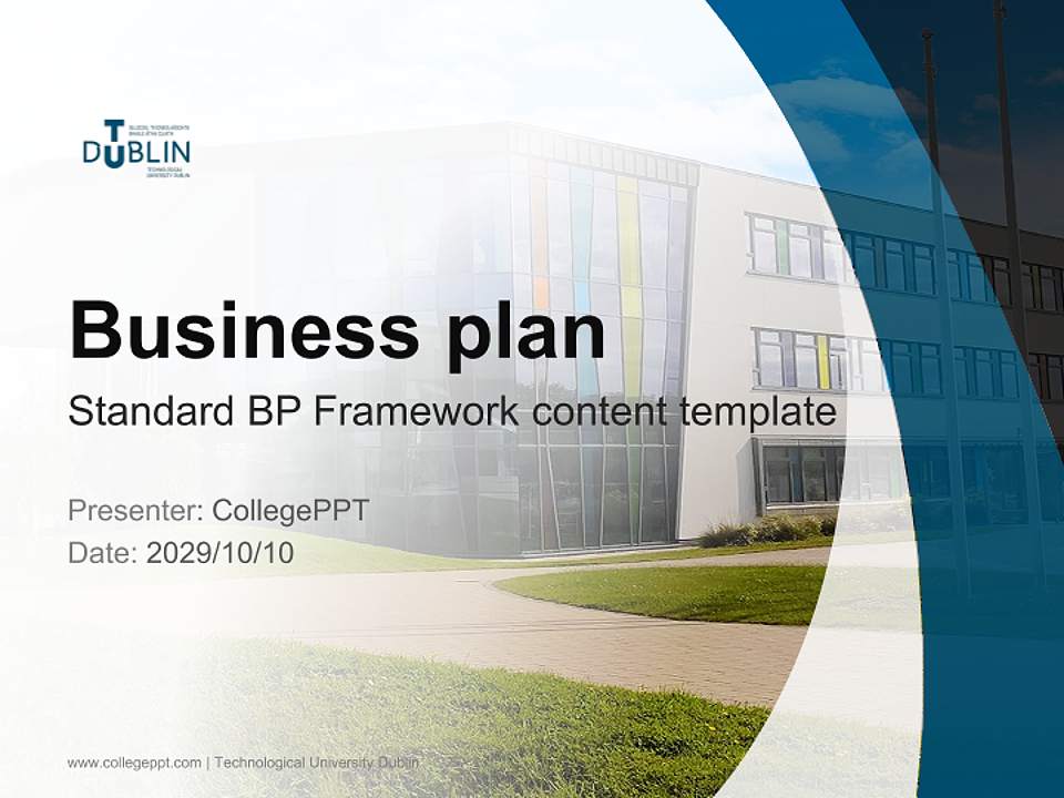 Technological University Dublin Competition/Entrepreneurship Contest PPT Template4:3 ratio PPT effect preview image9