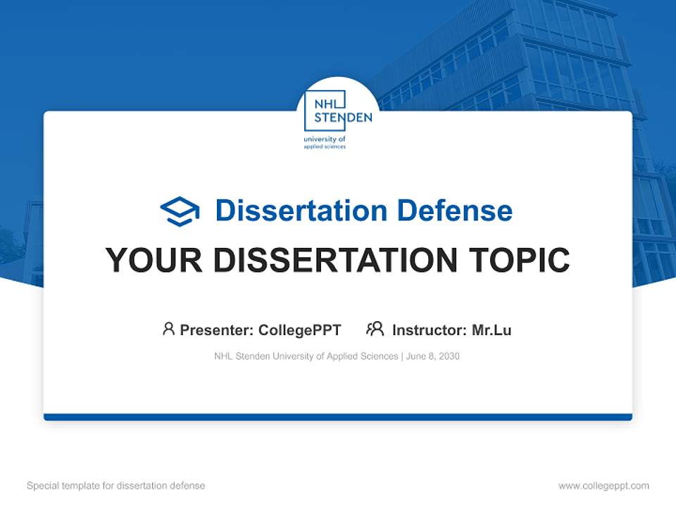 NHL Stenden University of Applied Sciences Graduation Thesis Defense PPT Template4:3 ratio PPT effect preview image7