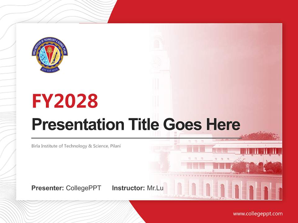 Birla Institute of Technology & Science, Pilani Academic Presentation/Research Findings Report PPT Template4:3 ratio PPT effect preview image5