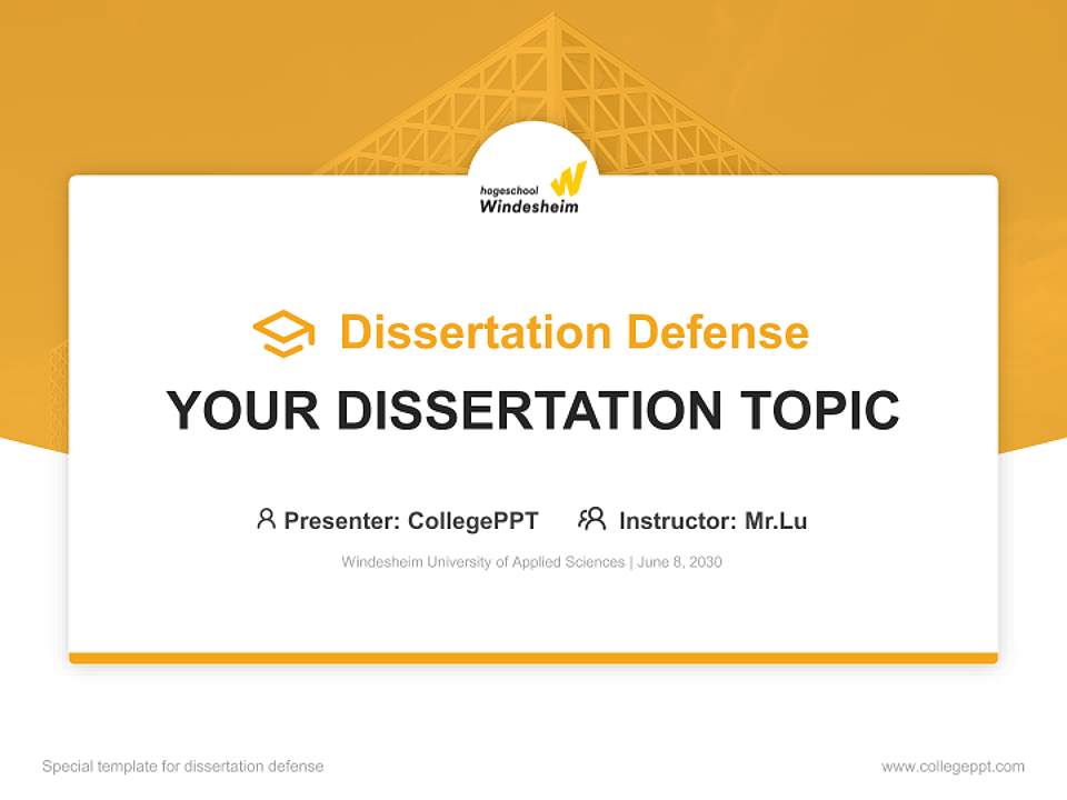 Windesheim University of Applied Sciences Graduation Thesis Defense PPT Template4:3 ratio PPT effect preview image7