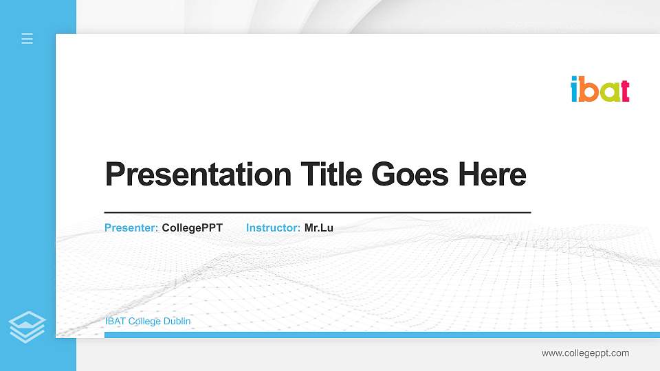 IBAT College Dublin Thesis Proposal/Graduation Defense PPT Template16:9 ratio PPT effect preview image