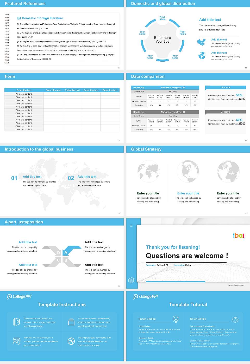 IBAT College Dublin Thesis Proposal/Graduation Defense PPT Template16:9 ratio PPT effect preview image4