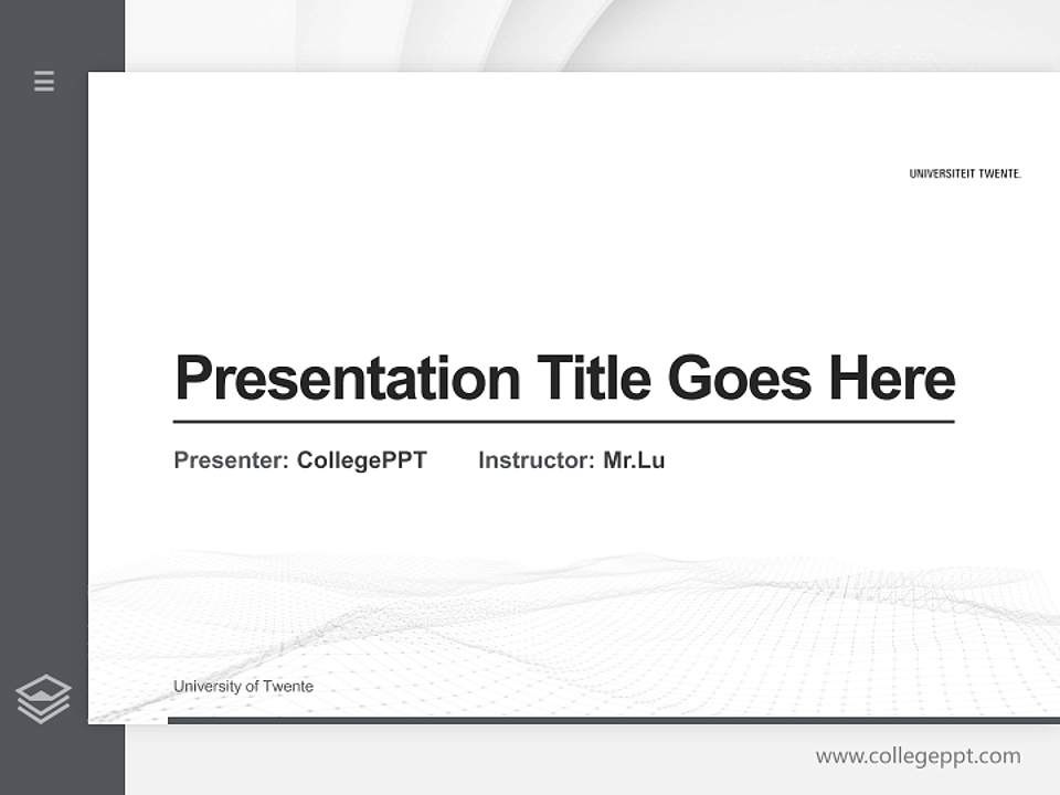 University of Twente Thesis Proposal/Graduation Defense PPT Template4:3 ratio PPT effect preview image5