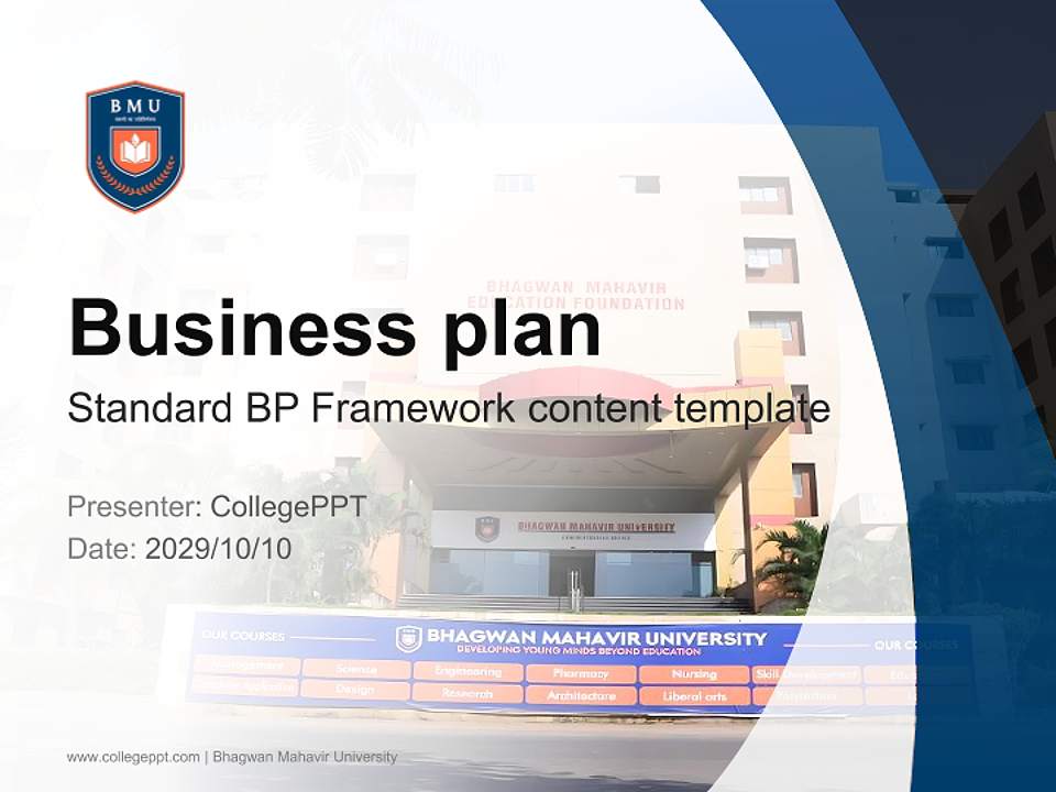 Bhagwan Mahavir University Competition/Entrepreneurship Contest PPT Template4:3 ratio PPT effect preview image9