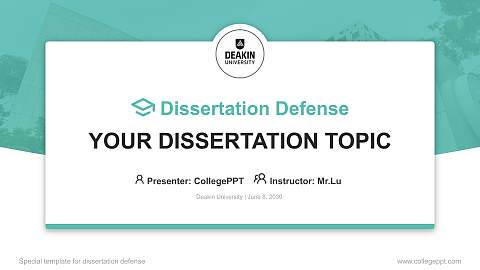 Deakin University Graduation Thesis Defense PPT Template