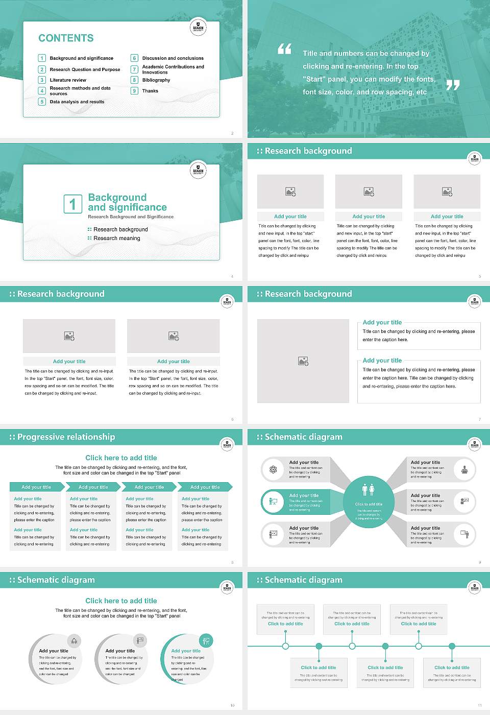 Deakin University Graduation Thesis Defense PPT Template16:9 ratio PPT effect preview image2