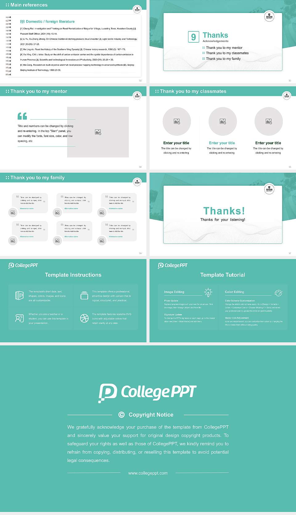 Deakin University Graduation Thesis Defense PPT Template16:9 ratio PPT effect preview image7
