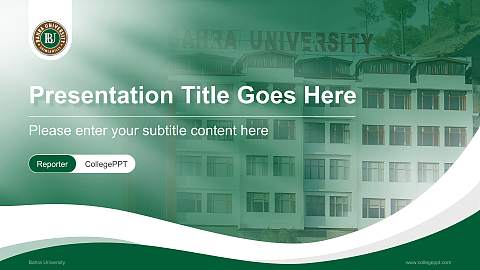 Bahra University Lecture Sharing and Networking Event PPT Template