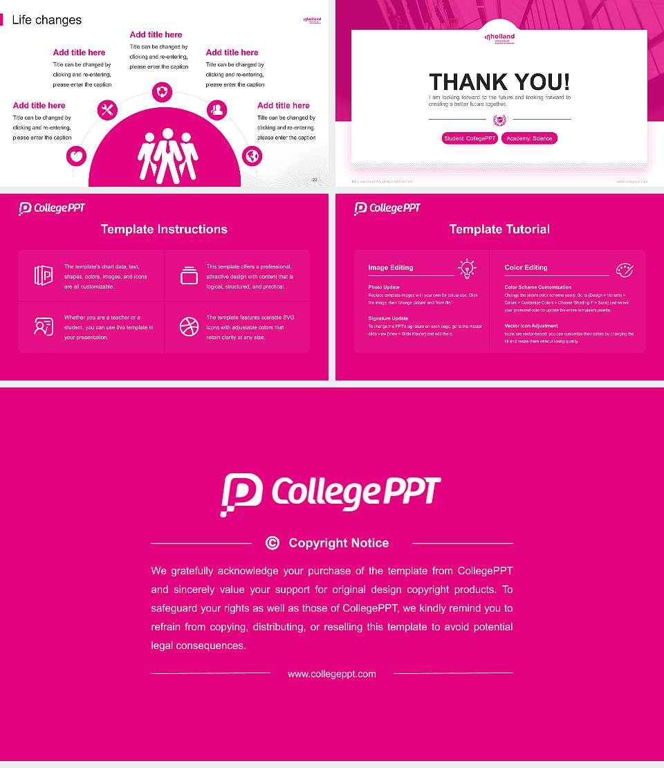 Inholland University of Applied Sciences National Scholarship Defense PPT Template16:9 ratio PPT effect preview image4
