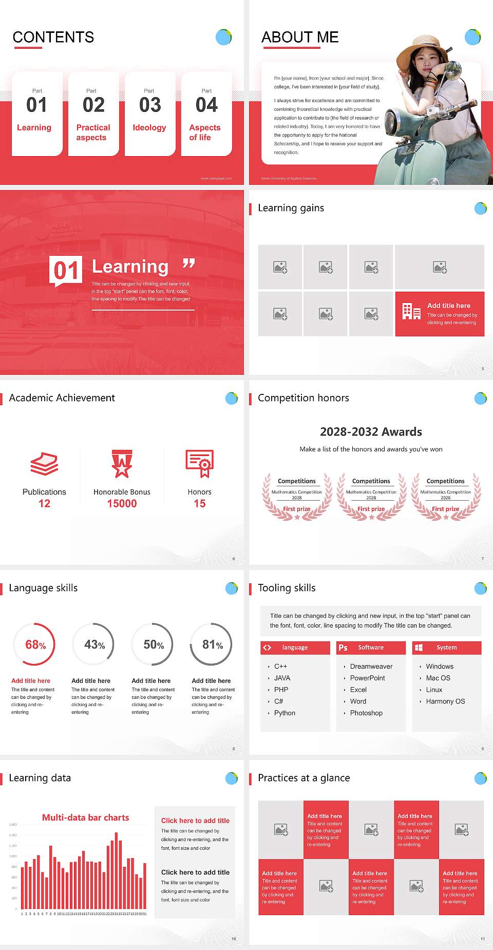 Aeres University of Applied Sciences National Scholarship Defense PPT Template4:3 ratio PPT effect preview image2