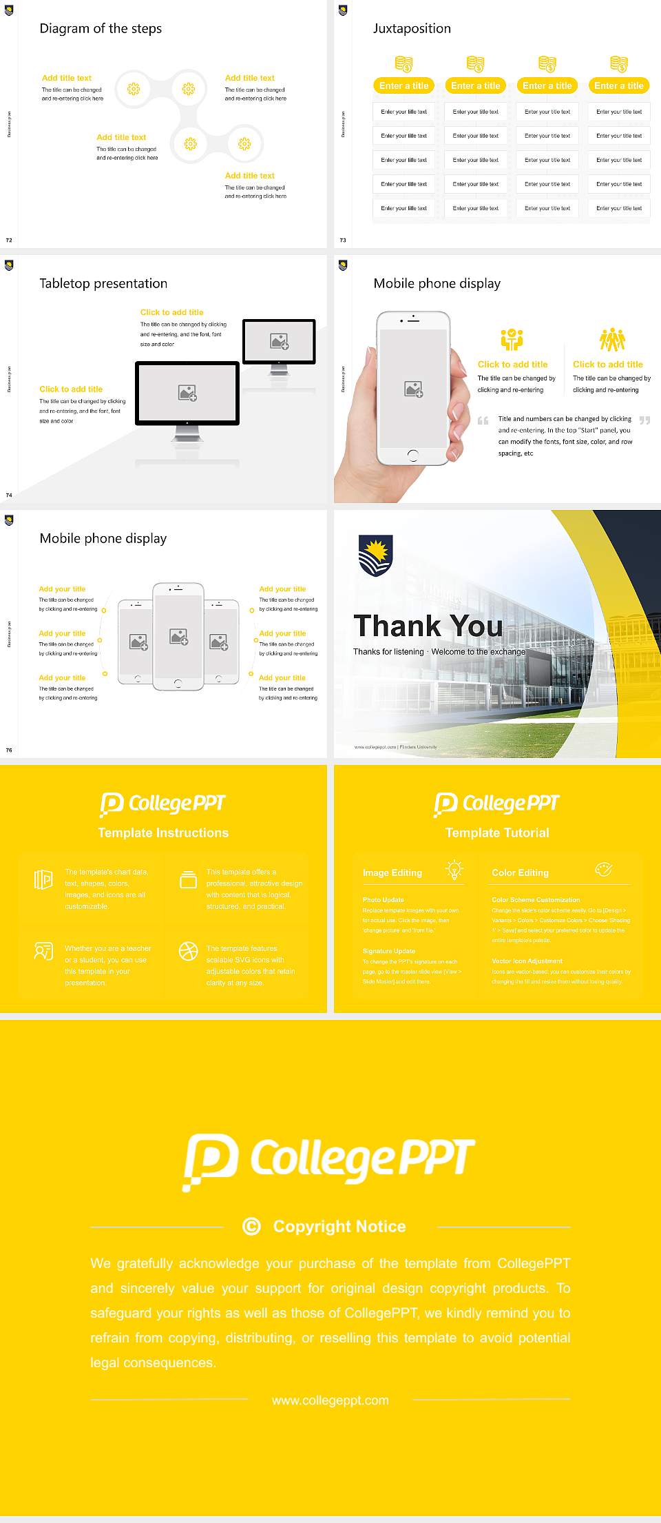 Flinders University Competition/Entrepreneurship Contest PPT Template4:3 ratio PPT effect preview image9