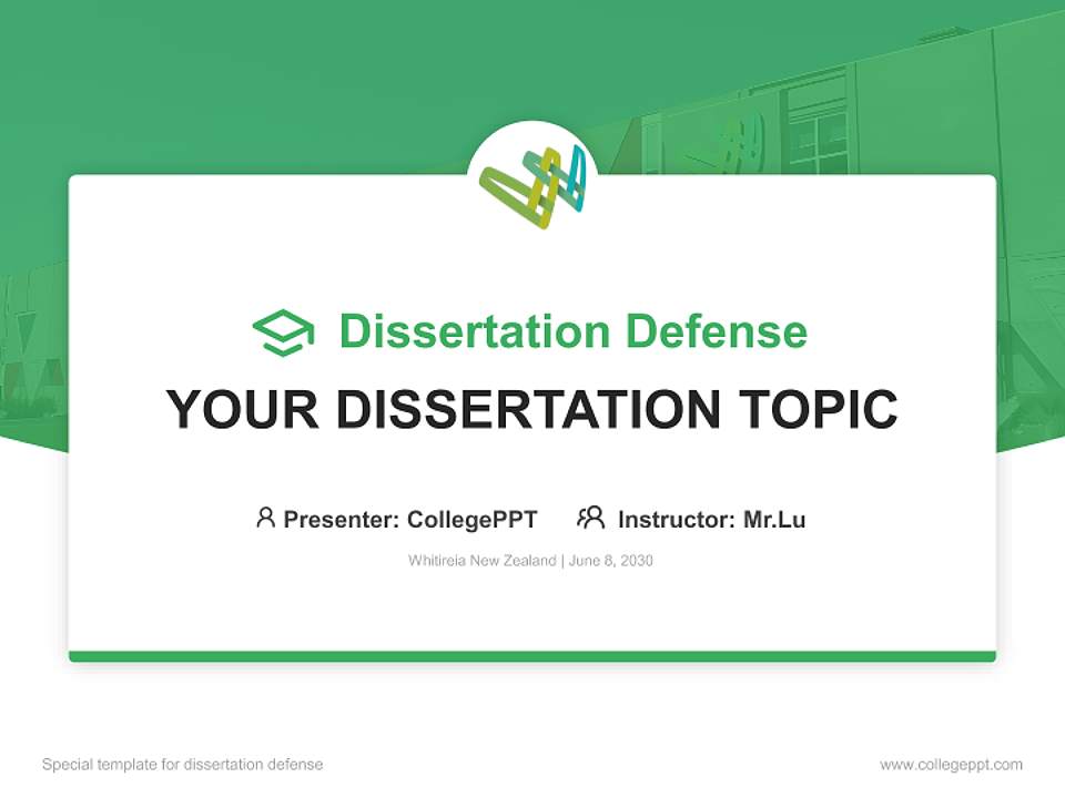 Whitireia New Zealand Graduation Thesis Defense PPT Template4:3 ratio PPT effect preview image7