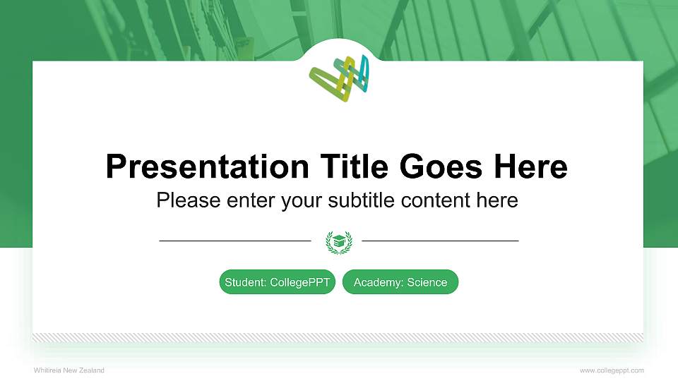 Whitireia New Zealand National Scholarship Defense PPT Template16:9 ratio PPT effect preview image