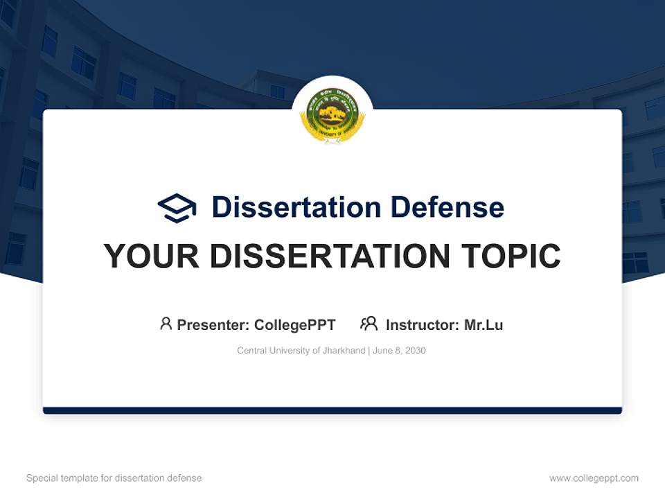Central University of Jharkhand Graduation Thesis Defense PPT Template4:3 ratio PPT effect preview image7