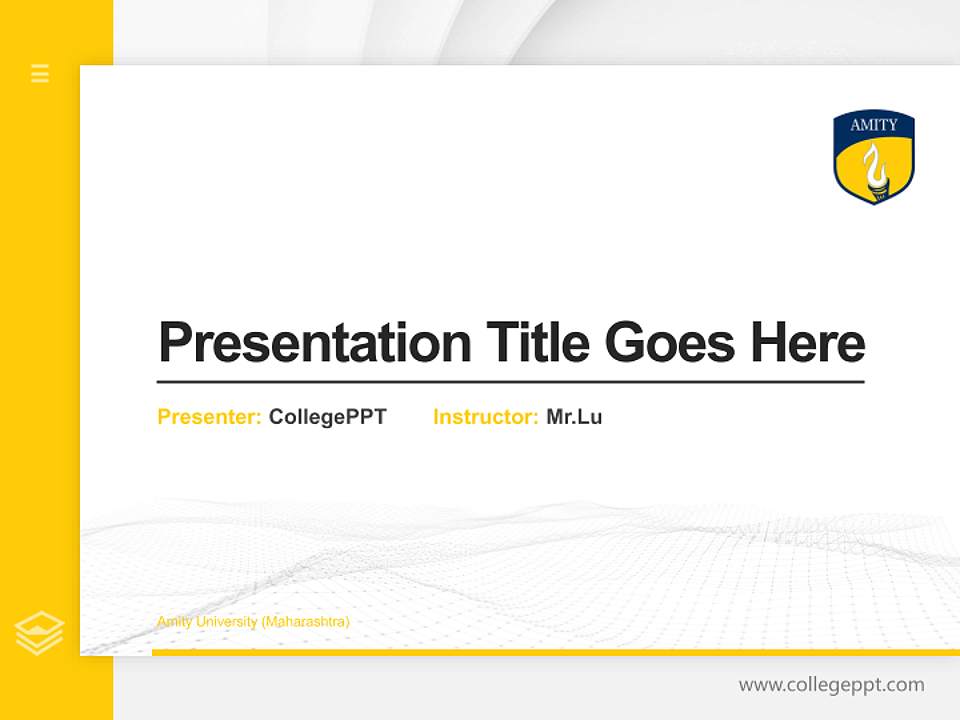 Amity University (Maharashtra) Thesis Proposal/Graduation Defense PPT Template4:3 ratio PPT effect preview image5