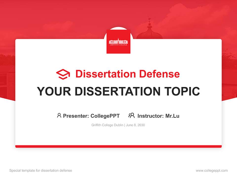 Griffith College Dublin Graduation Thesis Defense PPT Template4:3 ratio PPT effect preview image7
