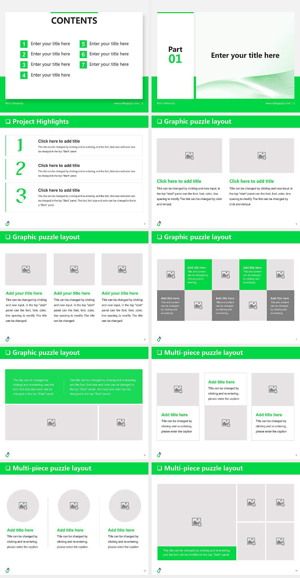 Atria University General Purpose PPT Template4:3 ratio PPT effect preview image2