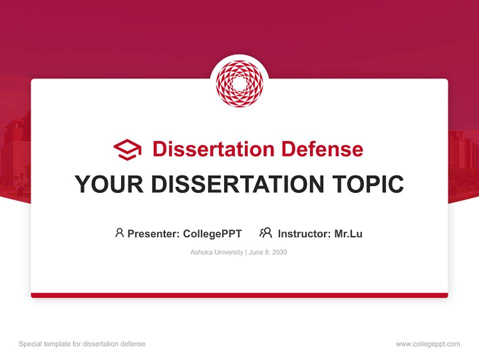Ashoka University Graduation Thesis Defense PPT Template4:3 ratio PPT effect preview image7
