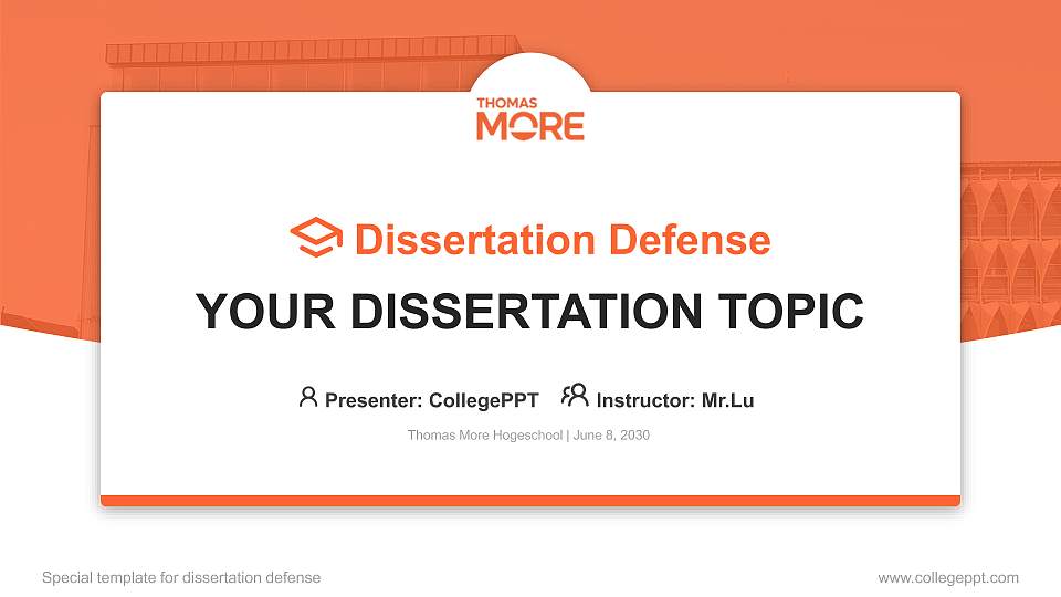 Thomas More Hogeschool Graduation Thesis Defense PPT Template16:9 ratio PPT effect preview image
