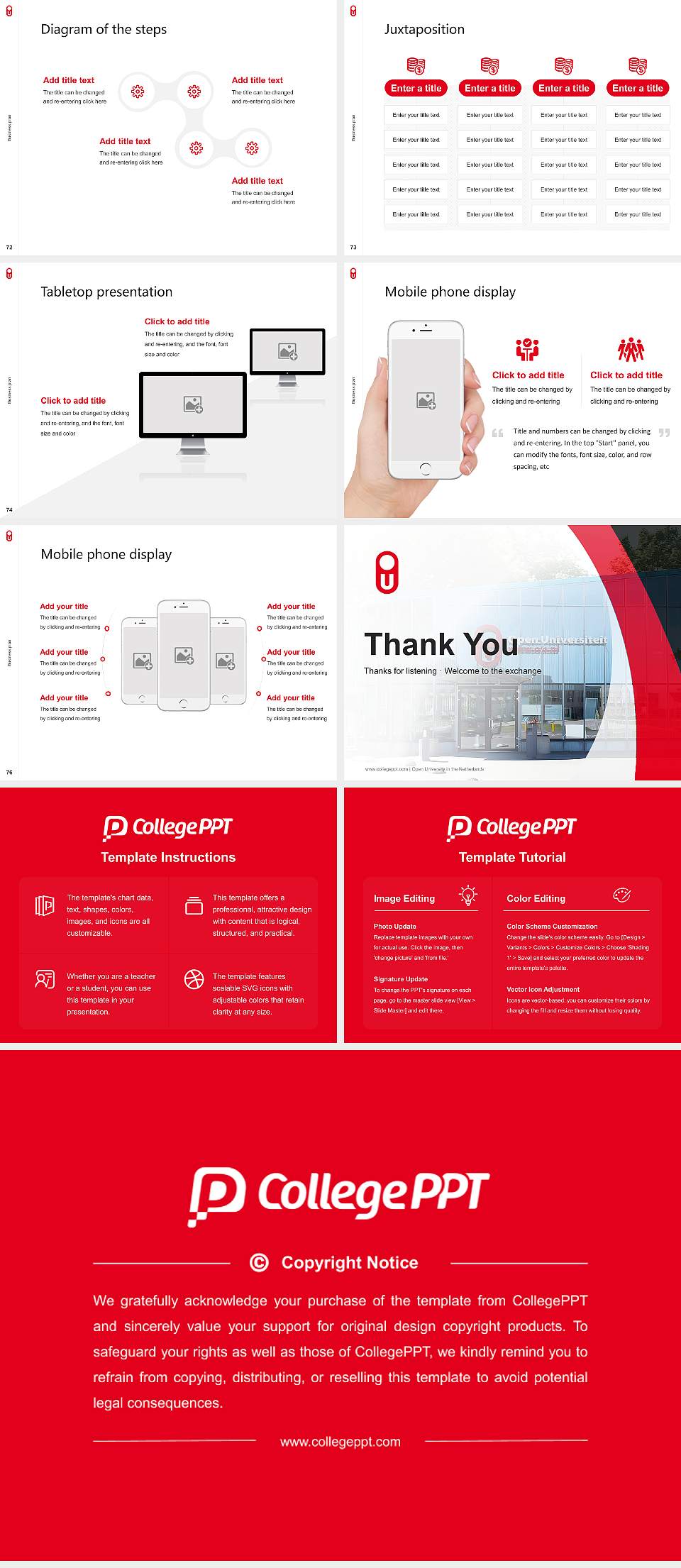 Open University in the Netherlands Competition/Entrepreneurship Contest PPT Template4:3 ratio PPT effect preview image9