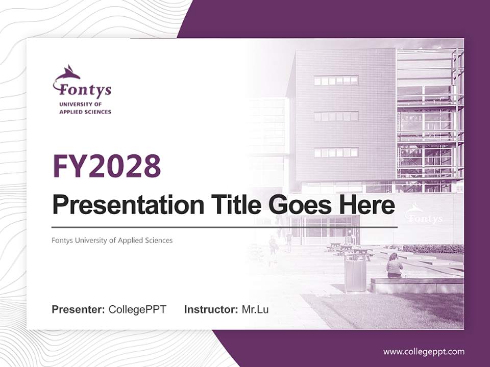 Fontys University of Applied Sciences Academic Presentation/Research Findings Report PPT Template4:3 ratio PPT effect preview image5