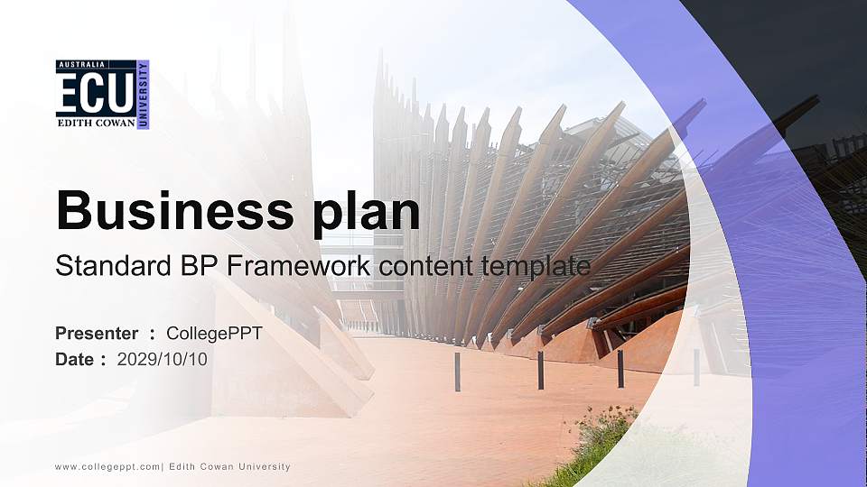 Edith Cowan University Competition/Entrepreneurship Contest PPT Template16:9 ratio PPT effect preview image