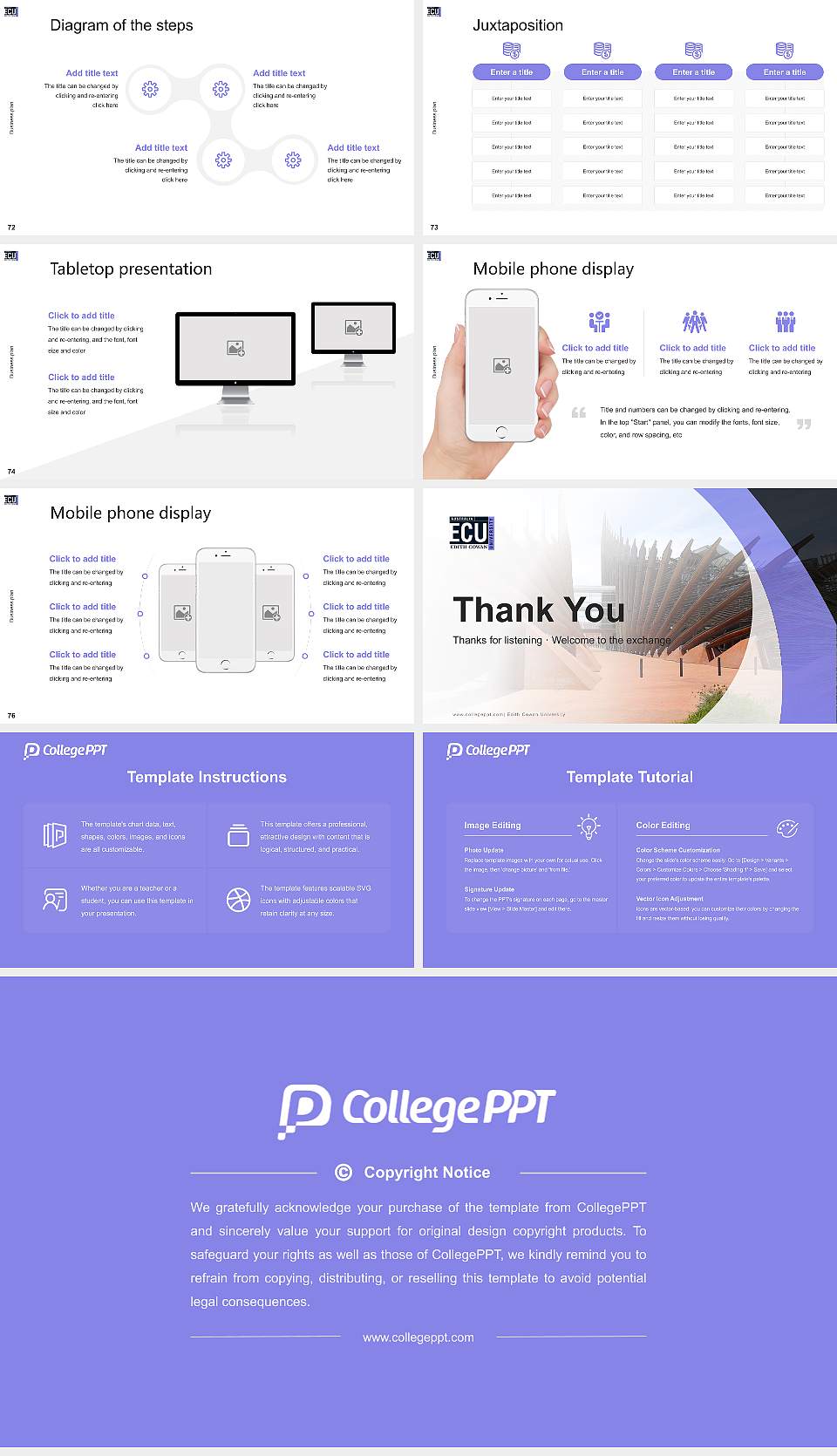 Edith Cowan University Competition/Entrepreneurship Contest PPT Template16:9 ratio PPT effect preview image9