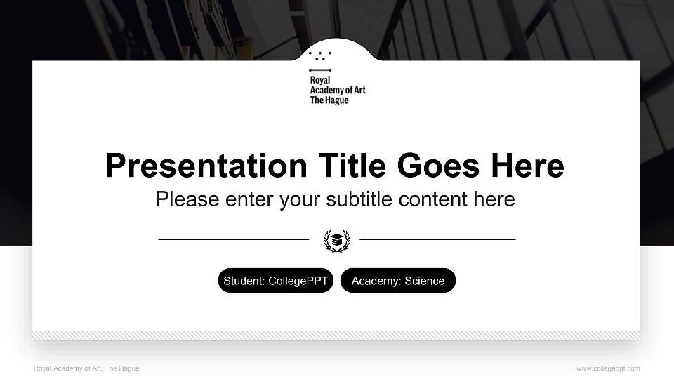 Royal Academy of Art, The Hague National Scholarship Defense PPT Template16:9 ratio PPT effect preview image