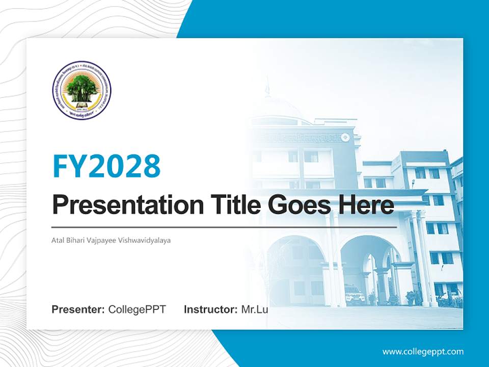 Atal Bihari Vajpayee Vishwavidyalaya Academic Presentation/Research Findings Report PPT Template4:3 ratio PPT effect preview image5