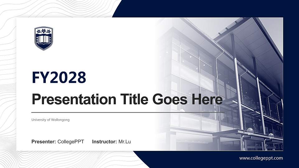 University of Wollongong Academic Presentation/Research Findings Report PPT Template16:9 ratio PPT effect preview image