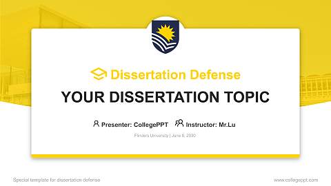 Flinders University Graduation Thesis Defense PPT Template