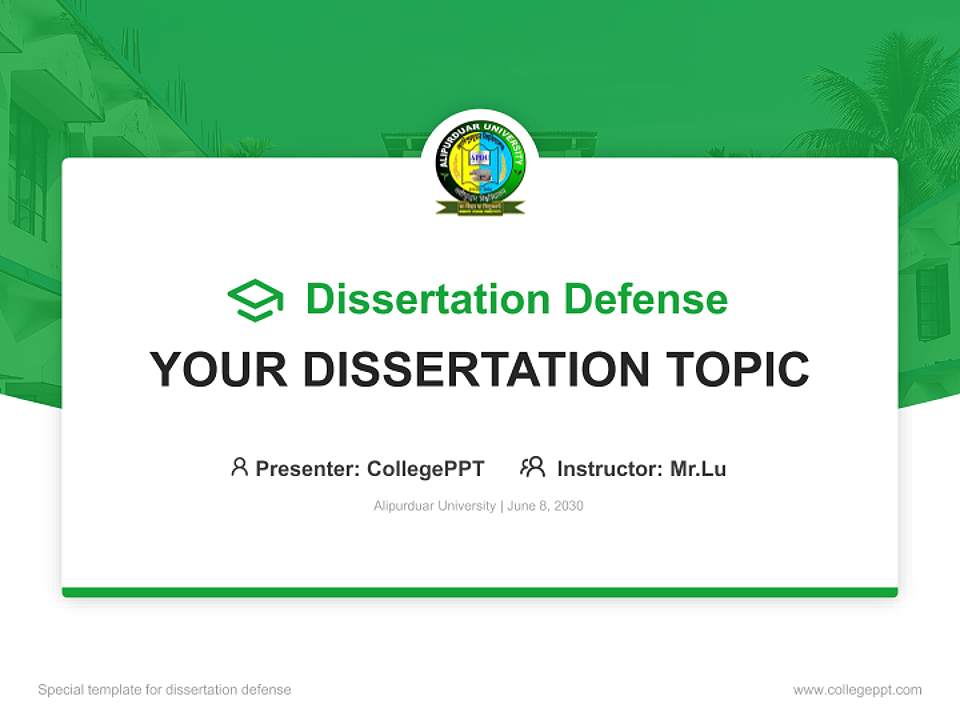 Alipurduar University Graduation Thesis Defense PPT Template4:3 ratio PPT effect preview image7