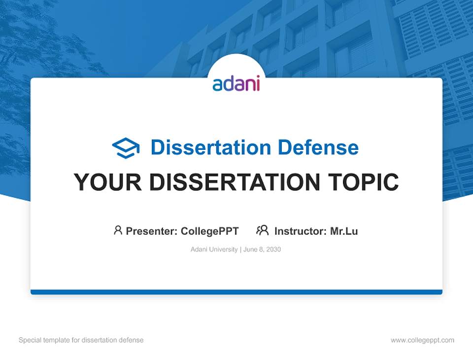 Adani University Graduation Thesis Defense PPT Template4:3 ratio PPT effect preview image7