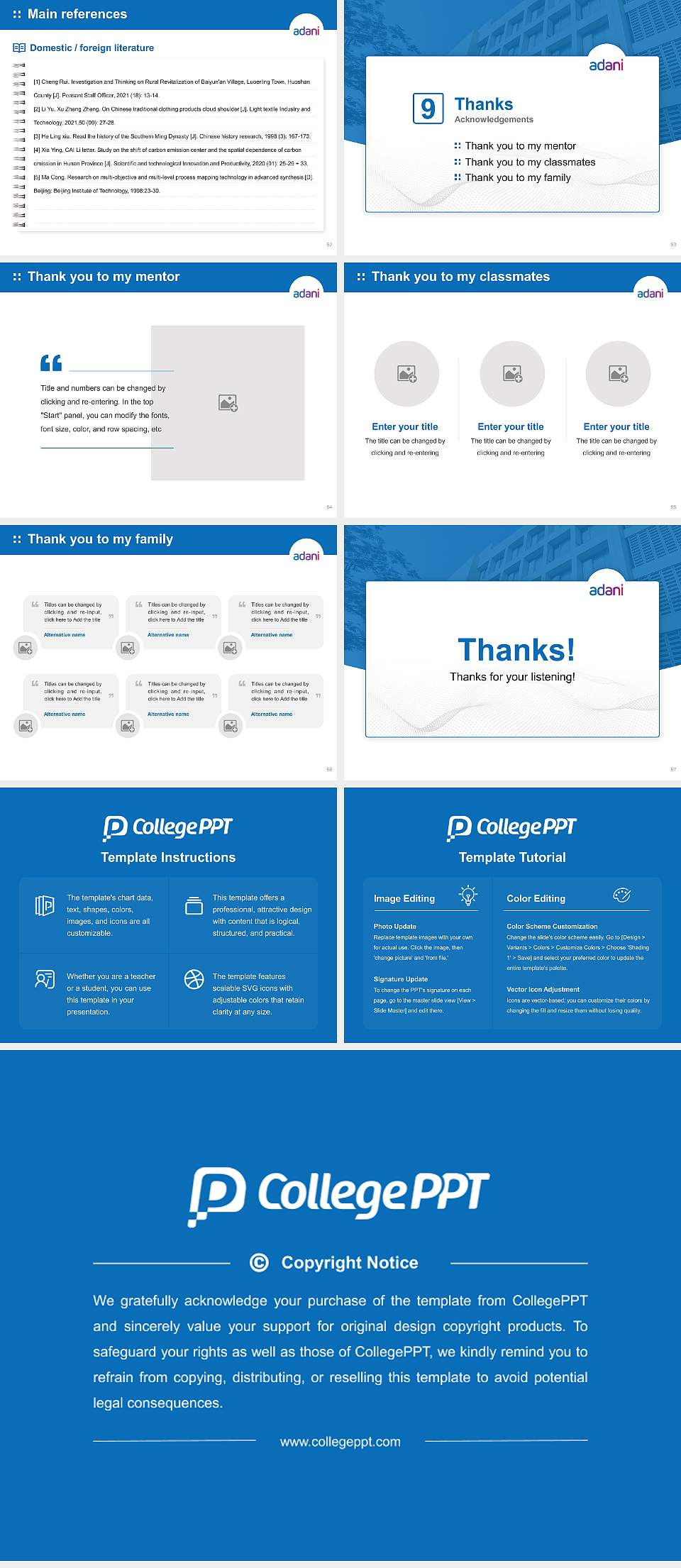 Adani University Graduation Thesis Defense PPT Template4:3 ratio PPT effect preview image7