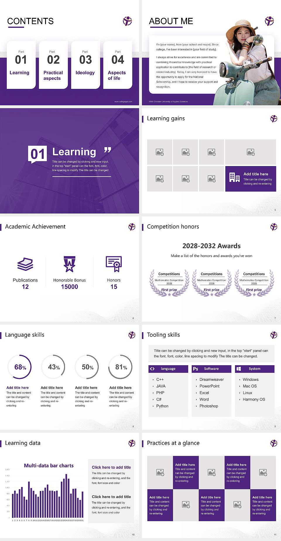VIAA Christian University of Applied Sciences National Scholarship Defense PPT Template4:3 ratio PPT effect preview image2