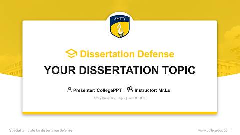 Amity University, Raipur Graduation Thesis Defense PPT Template
