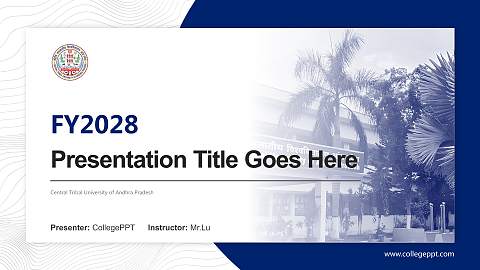 Central Tribal University of Andhra Pradesh Academic Presentation/Research Findings Report PPT Template