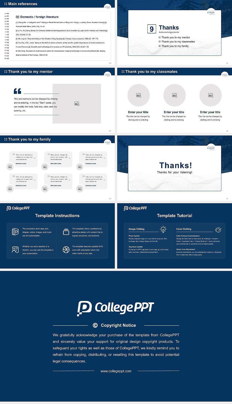 Marino Institute of Education Graduation Thesis Defense PPT Template16:9 ratio PPT effect preview image7